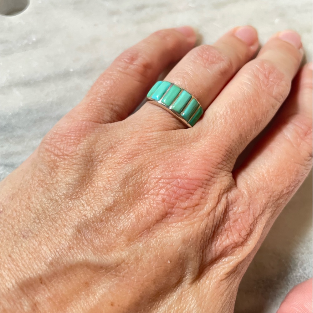 Sterling silver and turquoise ring-size 6.5